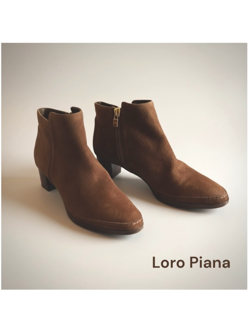 Loro Piana Brown Suede Ankle Boots
